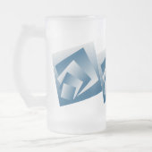 Blaugrüne Geometrie Mattglas Bierglas (Links)