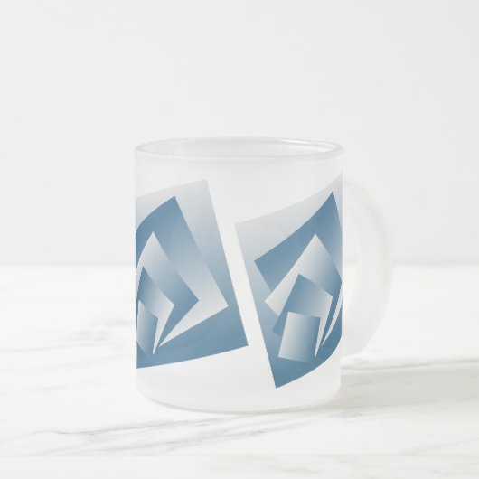 Blaugrüne Geometrie Mattglastasse (VorderseiteRechts)