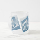 Blaugrüne Geometrie Mattglastasse (Vorderseite Links)