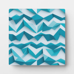 Blaugrüne geometrische Chevron-3D-Struktur Fotoplatte