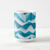 Blaugrüne geometrische Chevron-3D-Struktur Kaffeetasse (Mittel)