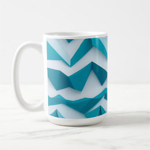 Blaugrüne geometrische Chevron-3D-Struktur Kaffeetasse