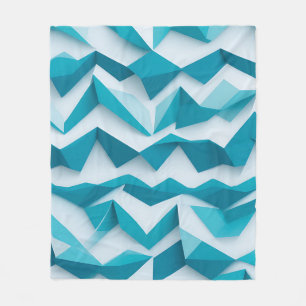 Blaugrüne Geometrische Zickzack-3D-Struktur Fleecedecke