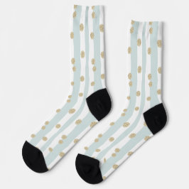 Blaugrüne Gestaltung mit Goldglitter Socken
