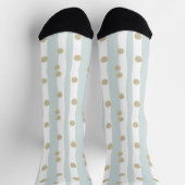 Blaugrüne Gestaltung mit Goldglitter Socken (Oben)