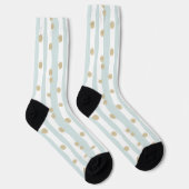 Blaugrüne Gestaltung mit Goldglitter Socken (Rechts)