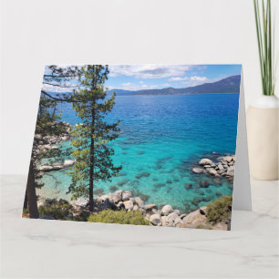 Blaugrüne Gewässer des Lake Tahoe Karte