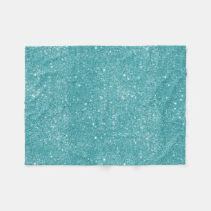Blaugrüne Glitzerfunken Fleecedecke