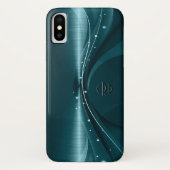 Blaugrüne Imitate Metallische Moderne dynamische W Case-Mate iPhone Hülle (Rückseite)