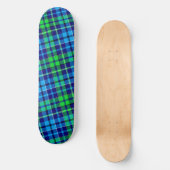 Blaugrüne Karotartan Navyblau Skateboard (Vorderseite)