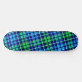 Blaugrüne Karotartan Navyblau Skateboard (Horizontal)