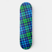 Blaugrüne Karotartan Navyblau Skateboard (Vorderseite)