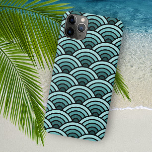 Blaugrüne konzentrische Wellen-Kunstmuster Case-Mate iPhone Hülle