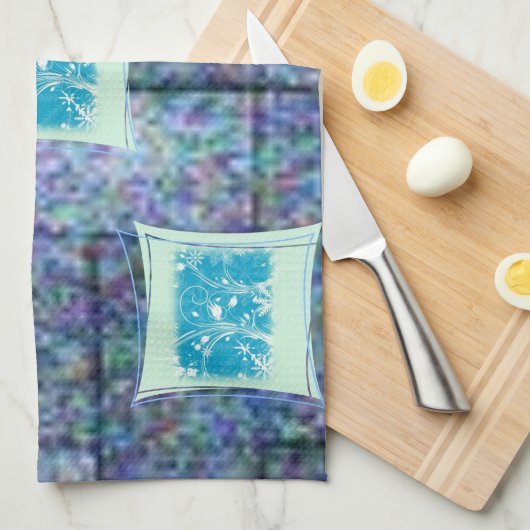 blaugrüne Küchenhandtuch Handtuch (Viertel Falte)