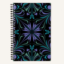 Blaugrüne Lila Kaleidoskop Spiralbindung Notizbuch