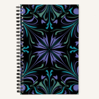 Blaugrüne Lila Kaleidoskop Spiralbindung Notizbuch