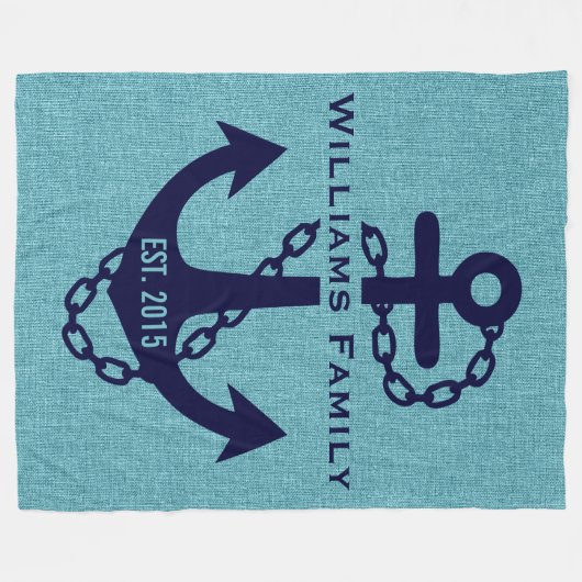 Blaugrüne Linde mit rustikalem blauer Hochzeitshau Fleecedecke (Vorderseite (Horizontal))