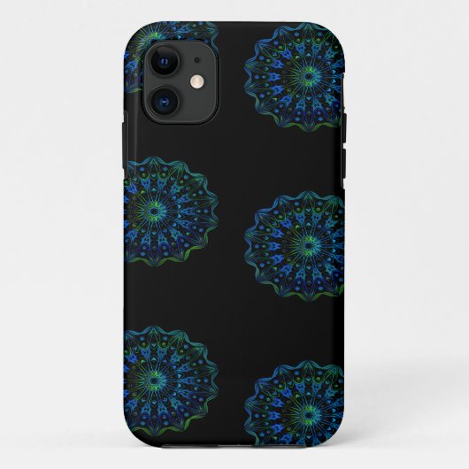 Blaugrüne Mandala Case-Mate iPhone Hülle (Rückseite)