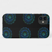 Blaugrüne Mandala Case-Mate iPhone Hülle (Rückseite (Horizontal))