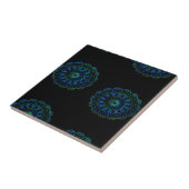 Blaugrüne Mandala Fliese (Seite)