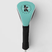 Blaugrüne moderne Monogramm-Initiale Golf Headcover (Vorderseite)