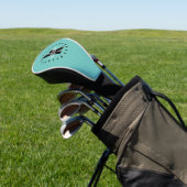 Blaugrüne moderne Monogramm-Initiale Golf Headcover (In SItu)