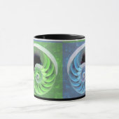 Blaugrüne Nautilus-Spirale-Tasse Tasse (Zentrum)