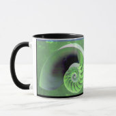 Blaugrüne Nautilus-Spirale-Tasse Tasse (Links)