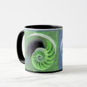 Blaugrüne Nautilus-Spirale-Tasse Tasse (Vorderseite Links)