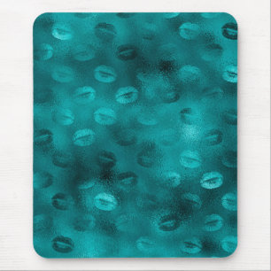 Blaugrüne Ombre-Glamour-Glitter-Lippen-Muster Mousepad