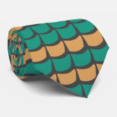 Blaugrüne Orange Abstraktes Muster Krawatte (Gerollt)