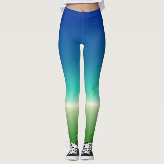 Blaugrüne Ozean-Steigung Leggings (Vorderseite)