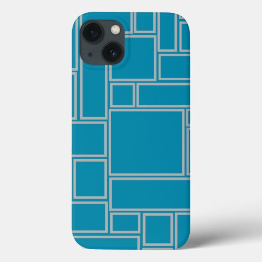 Blaugrüne Rechtecke Case-Mate iPhone Hülle (Rückseite)