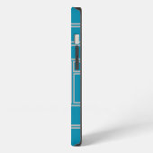 Blaugrüne Rechtecke iPhone Hülle (Linke Seite)
