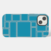 Blaugrüne Rechtecke iPhone Hülle (Rückseite (Horizontal))