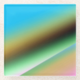 Blaugrüne Regenbogen-Abstrakt-Textur-Muster-Kunst Glasuntersetzer