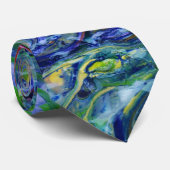 Blaugrüne Salzwassertaffy-Strudel-Krawatte Krawatte (Gerollt)