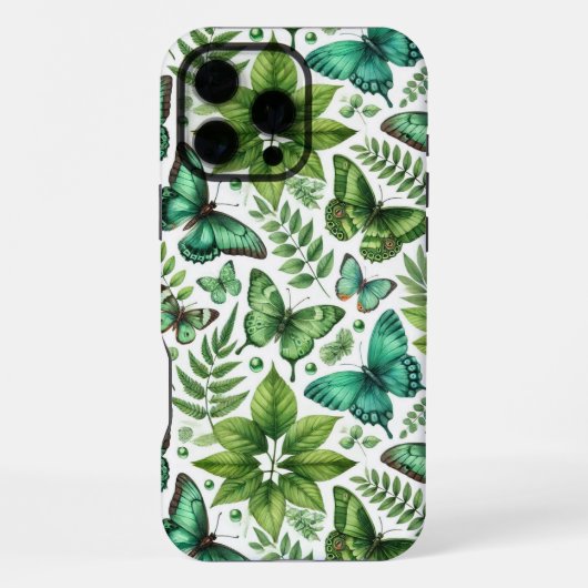 Blaugrüne Schmetterlinge iPhone Hülle (Rückseite)