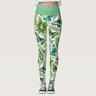 Blaugrüne Schmetterlinge Leggings