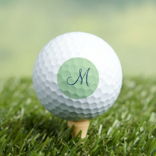 Blaugrüne Script-Monogramm-Initiale Golfball