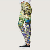 Blaugrüne spanische Mosaik Leggings (Links)