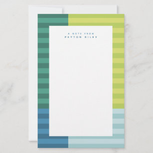 Blaugrüne Streifen lustige farbige Rahmen personal Briefpapier