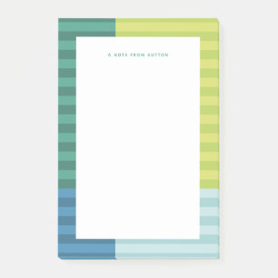 Blaugrüne Streifen lustige farbige Rahmen personal Post-it Klebezettel