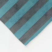 Blaugrüne Streifenmuster Fleecedecke (Ecke)
