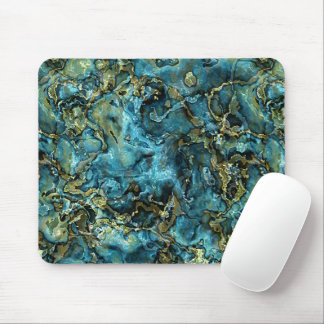 Blaugrüne Türkis-Farbene Falsche Goldmineralien Ac Mousepad