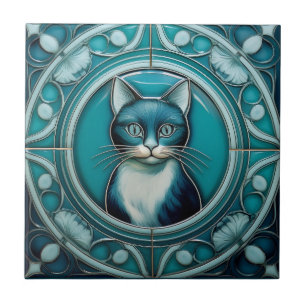 Blaugrüne und aqua-blaue Kunststoff-Relief-Art-Nou Fliese