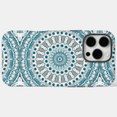 Blaugrüne und Beige moderne Mandala-Design Case-Mate iPhone Hülle (Rückseite (Horizontal))