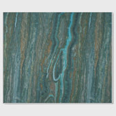 Blaugrüne und braune Marmortextur Geschenkpapier (Flach)