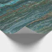 Blaugrüne und braune Marmortextur Geschenkpapier (Ecke)
