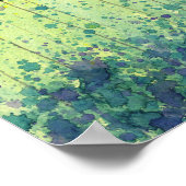 Blaugrüne und Chartreuse Mohnblumen, Aquarellblume Poster (Ecke)